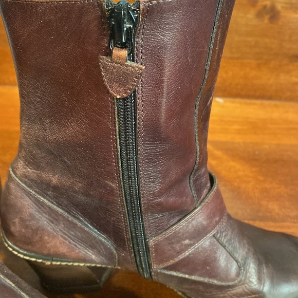 Vintage Desmo 90s classic brown weathered western leather boots bootie size US 7 - Picture 7 of 15